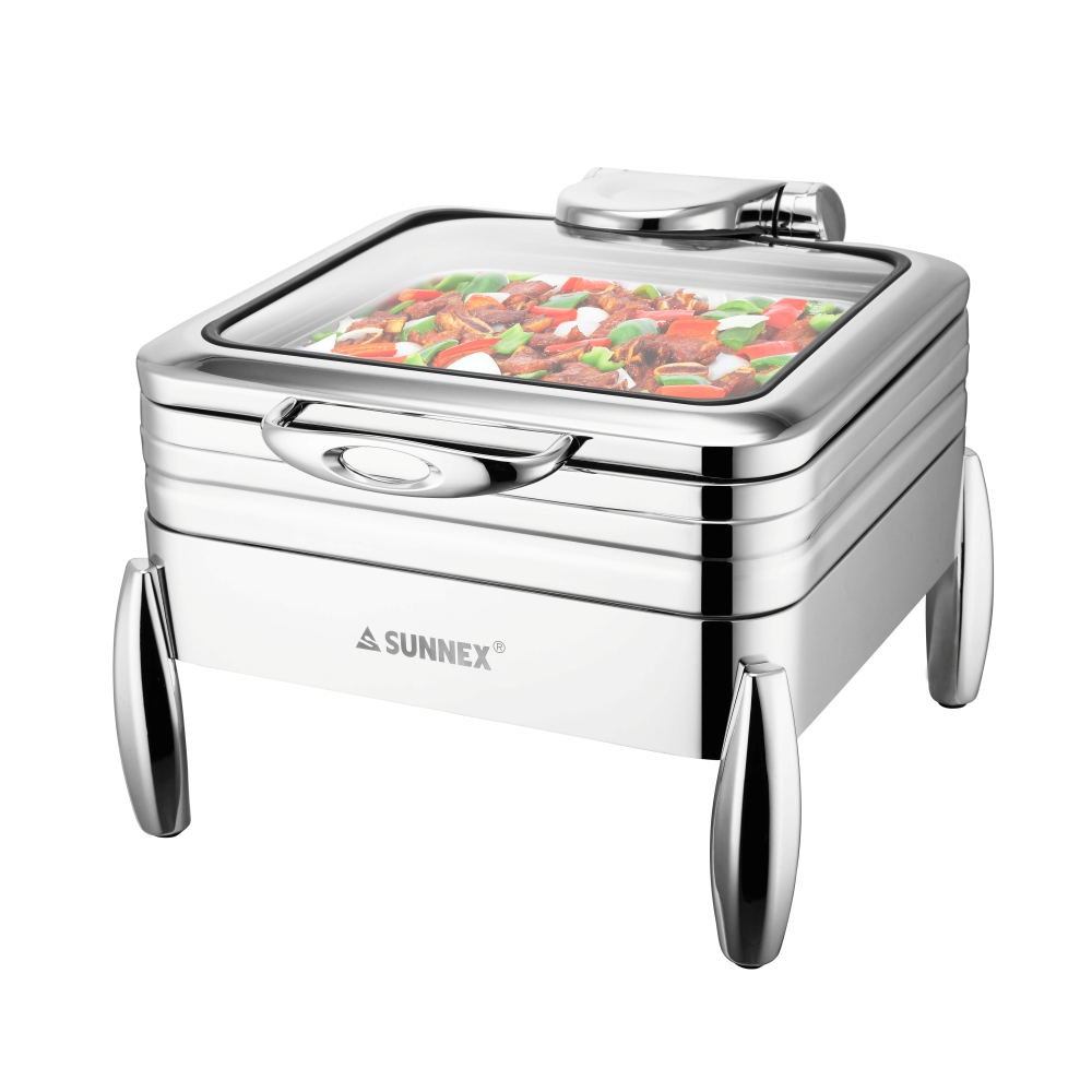 Stainless Steel Induction Chafer with Stand (Sicily Series) - 2/3 Size 5.5L
