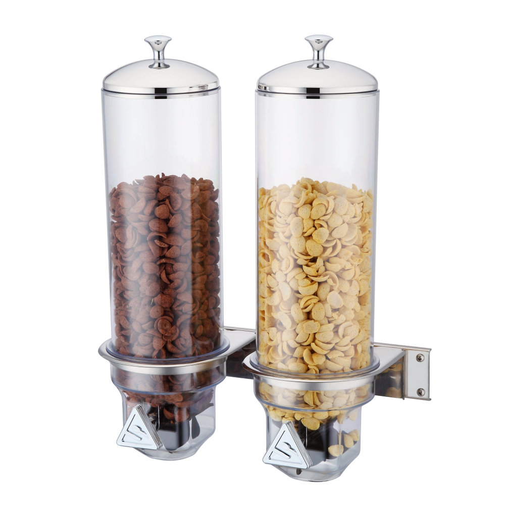 Wall-Mounted Double Cereal Dispenser with PC Container - 4.0L x 2