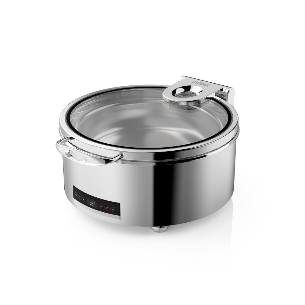 Waterless Dry Heat Chafer with Stainless Steel Cover (Terni Series) - Round 6.8L